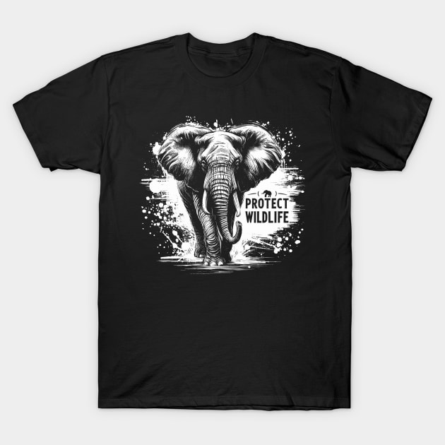 Protect Wildlife - Elephant T-Shirt by PrintSoulDesigns